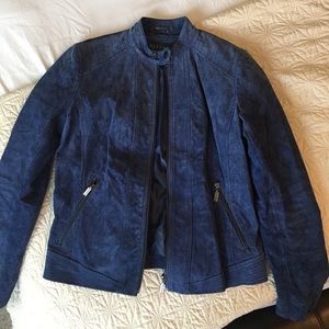 New Blue Suede Leather Jacket